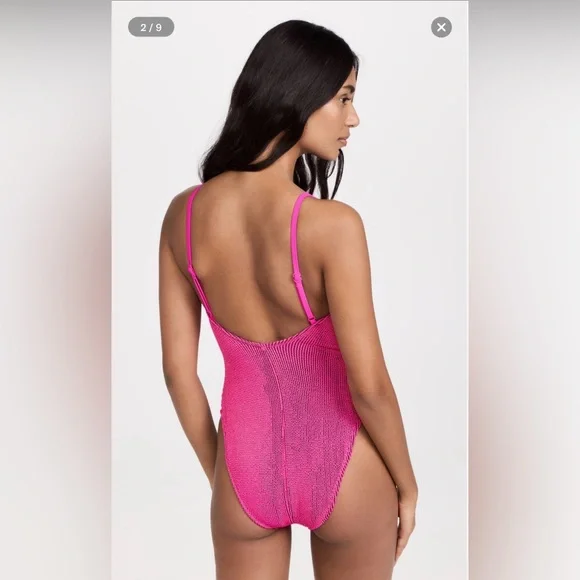 3/$30 NWT Good American Always Fits Sculpt One Piece Swimsuit Pink Size 00/0 - Picture 2 of 12